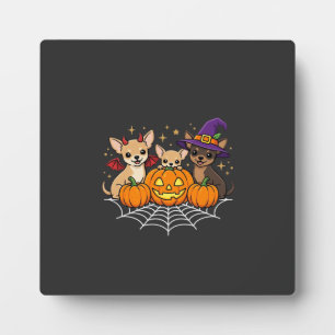 Chihuahua Halloween Kürbis Hexe Hund Design Fotoplatte