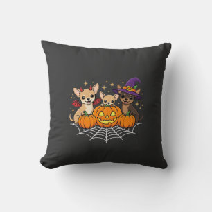 Chihuahua Halloween-Kürbis-Hexen-Hund-Design Kissen