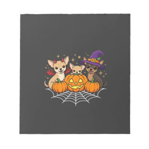 Chihuahua Halloween-Kürbis-Hexen-Hund-Design Notizblock