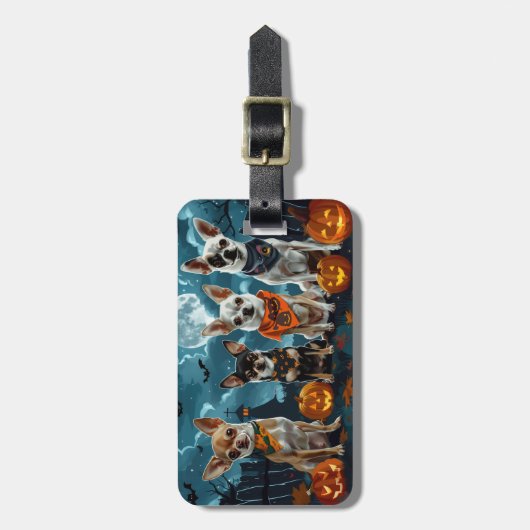 Chihuahua Halloween Spooky Gepäckanhänger (Vorderseite vertikal)