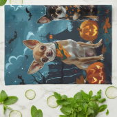 Chihuahua Halloween Spooky Geschirrtuch (Gefaltet)