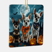 Chihuahua Halloween Spooky Keramikornament (Rechts)