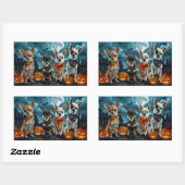 Chihuahua Halloween Spooky Rechteckiger Aufkleber (Blatt)