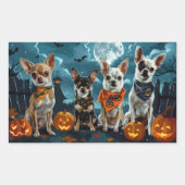 Chihuahua Halloween Spooky Rechteckiger Aufkleber (Vorderseite)