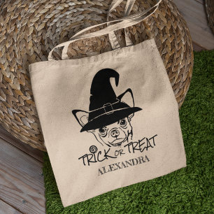 Chihuahua Halloween Süßigkeiten oder Saures Benutz Tragetasche