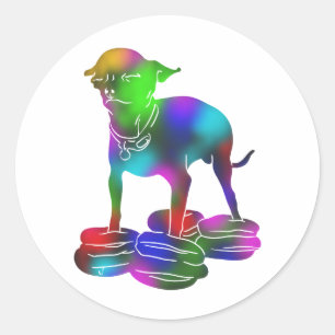 Chihuahua-Hamburger Runder Aufkleber