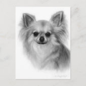 Chihuahua Hand bemalt Pet Portrait Postkarte (Vorderseite)