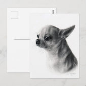 Chihuahua-Handgemälde Postkarte (Vorne/Hinten)