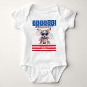 Chihuahua Happy 4th July America Patriotic USA Baby Strampler (Vorderseite)