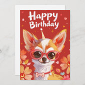 Chihuahua Happy Birthday Feiertagskarte (Vorne/Hinten)