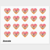 Chihuahua Happy Birthday Heart Shaped Stickers (Blatt)
