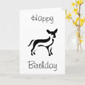 Chihuahua Happy Birthday Karte (Gelbe Blume)