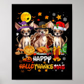 Chihuahua Happy Halloween Erntedank Merry C Poster (Vorne)