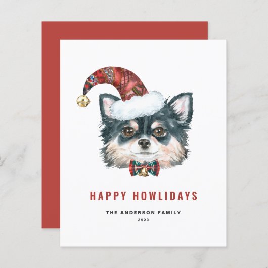 Chihuahua Happy Howlidays Card (Vorne/Hinten)