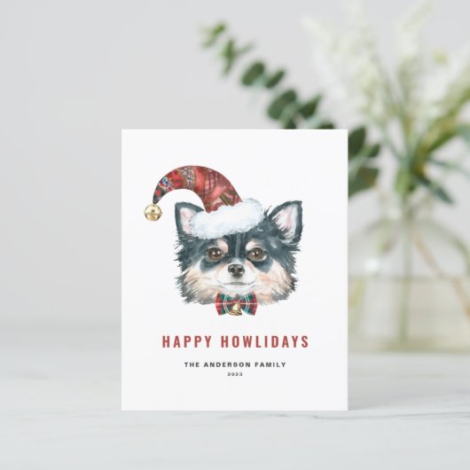 Chihuahua Happy Howlidays Card (Stehend Vorderseite)