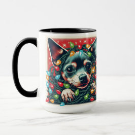 Chihuahua hat sich im Weihnachtslicht-Tasse-Cup Tasse