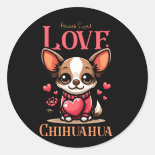 Chihuahua Haustier Hund Liebe Runder Aufkleber