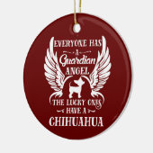 Chihuahua Haustier-Schutzengel Keramik Ornament (Links)