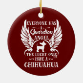 Chihuahua Haustier-Schutzengel Keramik Ornament (Hinten)