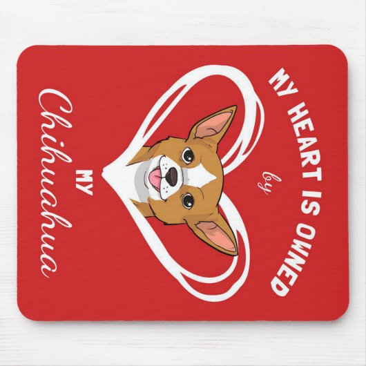 Chihuahua Heart_Dog Lover Mousepad (Vorne)