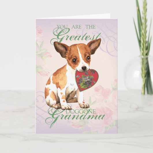 Chihuahua Heart Grandma Karte (Vorderseite)