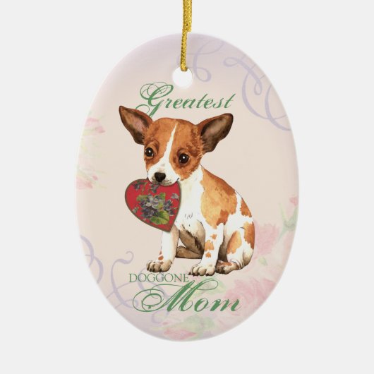 Chihuahua Heart Mama Keramik Keramik Ornament (Vorne)
