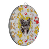 Chihuahua Heart Paw Prints Dartscheibe (Vorderseite Links)