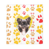Chihuahua Heart Paw Prints Notizblock (Vorderseite)