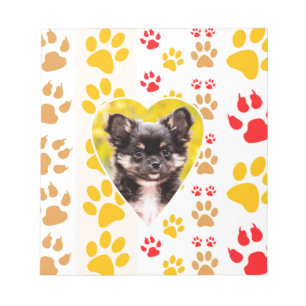 Chihuahua Heart Paw Prints Notizblock