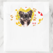 Chihuahua Heart Paw Prints Ovaler Aufkleber (Tasche)