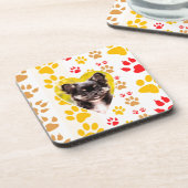 Chihuahua Heart Paw Prints Untersetzer (Linke Seite)