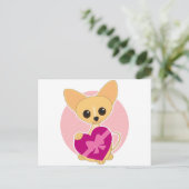 Chihuahua Heart Postkarte (Stehend Vorderseite)