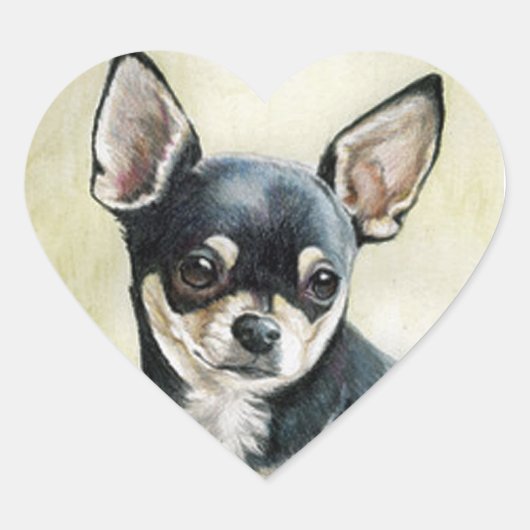 Chihuahua Heart Sticker (Vorderseite)
