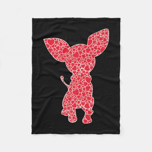 Chihuahua Hearts Dog Puppy Lover Fleecedecke (Vorderseite)