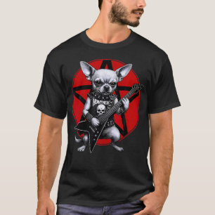Chihuahua Heavy Metal Gitarre Rock Hundeliebhaber T-Shirt