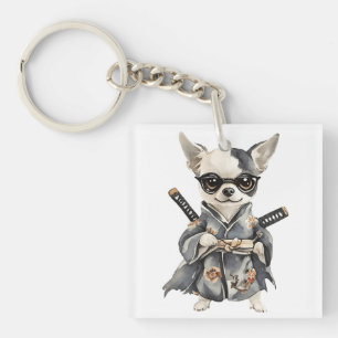 Chihuahua Helden – Wasserfarbe Hund HANDZEICHNUNG Schlüsselanhänger