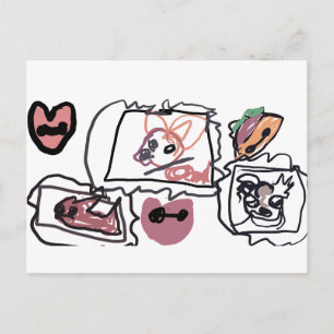 Chihuahua-Herzen Postkarte