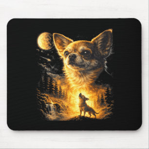 Chihuahua heult den Mond lustiger Chihuahua-Meme d Mousepad
