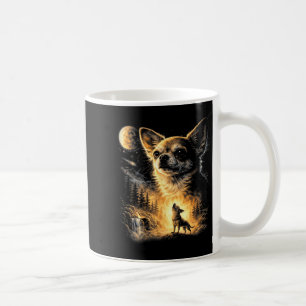 Chihuahua heult zum Mond 90er Retro-Hund-Meme Kaffeetasse