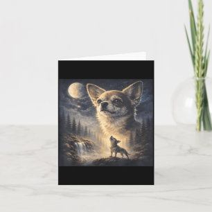 Chihuahua Heult zum Mond Chihuahua-Mama Lustig Karte