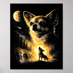 Chihuahua heult zum Mond lustig, ich habe diesen H Poster