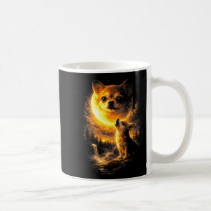 Chihuahua heult zum Mond lustiger Hund vintage 90 Kaffeetasse