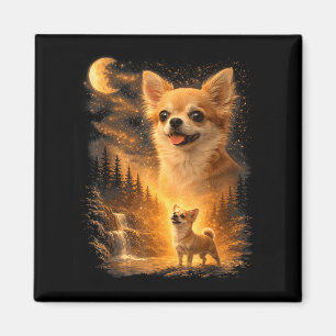 Chihuahua heult zum Mond Vintage 90er lustig Magnet