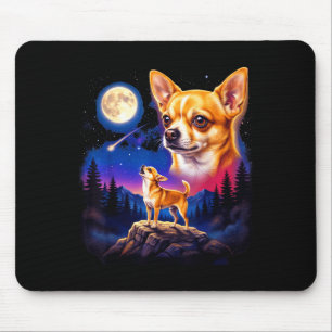 Chihuahua heult zum Mond Vintage-Hundekunst Mousepad