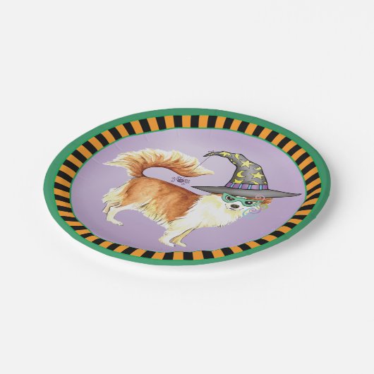 Chihuahua-Hexenpapierplatte Pappteller (Schrägansicht)
