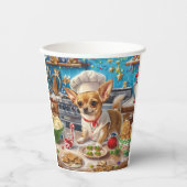 Chihuahua Holiday Baking: Feierliche Weihnachten Pappbecher (Vorderseite)