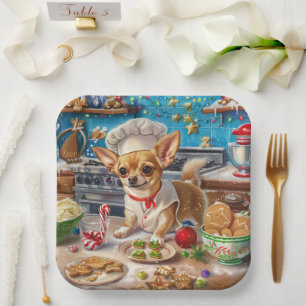 Chihuahua Holiday Baking: Feierliche Weihnachten Pappteller