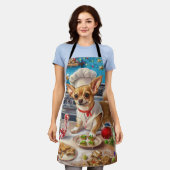 Chihuahua Holiday Baking: Feierliche Weihnachten Schürze (Getragen)