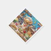 Chihuahua Holiday Baking: Feierliche Weihnachten Serviette (Ecke)