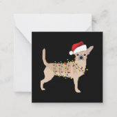 Chihuahua Holiday Christmas Light Mitteilungskarte (Vorderseite)